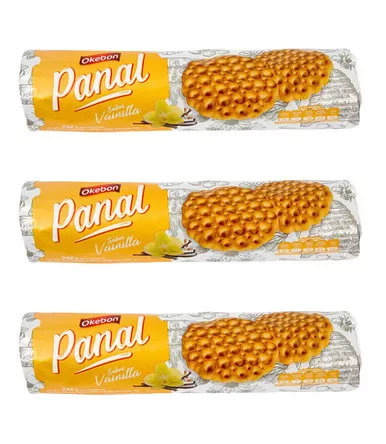 Okebon Panal Classic Sweet Cookies With Vanilla & Milk Flavor, 242 g / 8.53 oz (pack of 3)